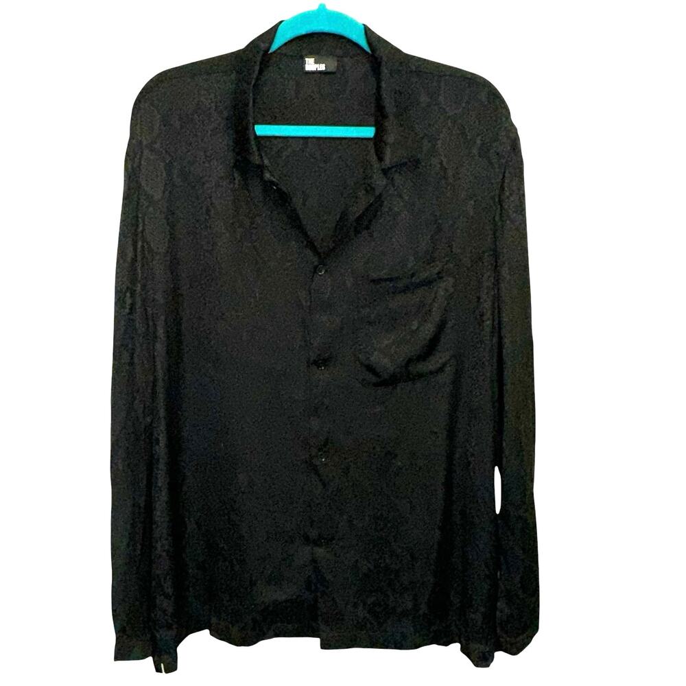 The Kooples Patch Pocket Snakeskin Button Down Bl… - image 1